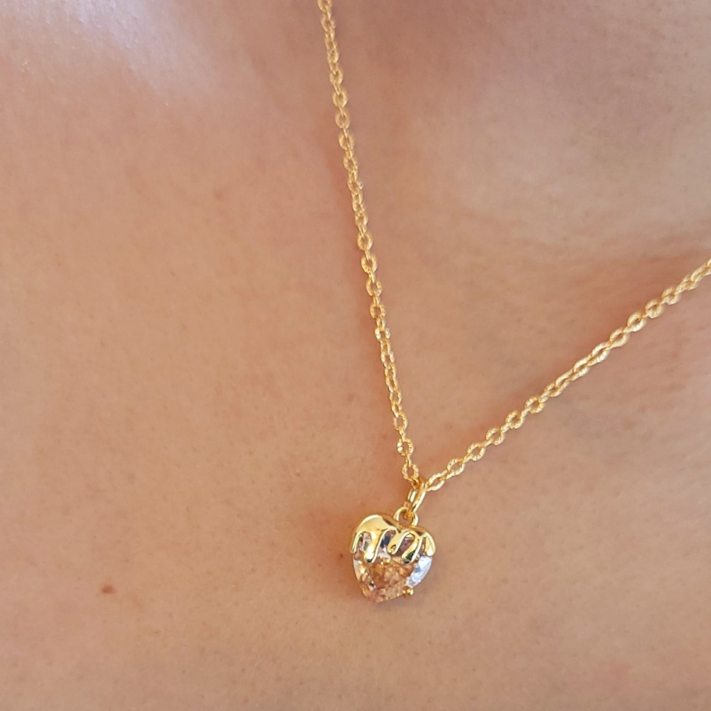 🏖🍋🍍New,18k gold Heart necklace